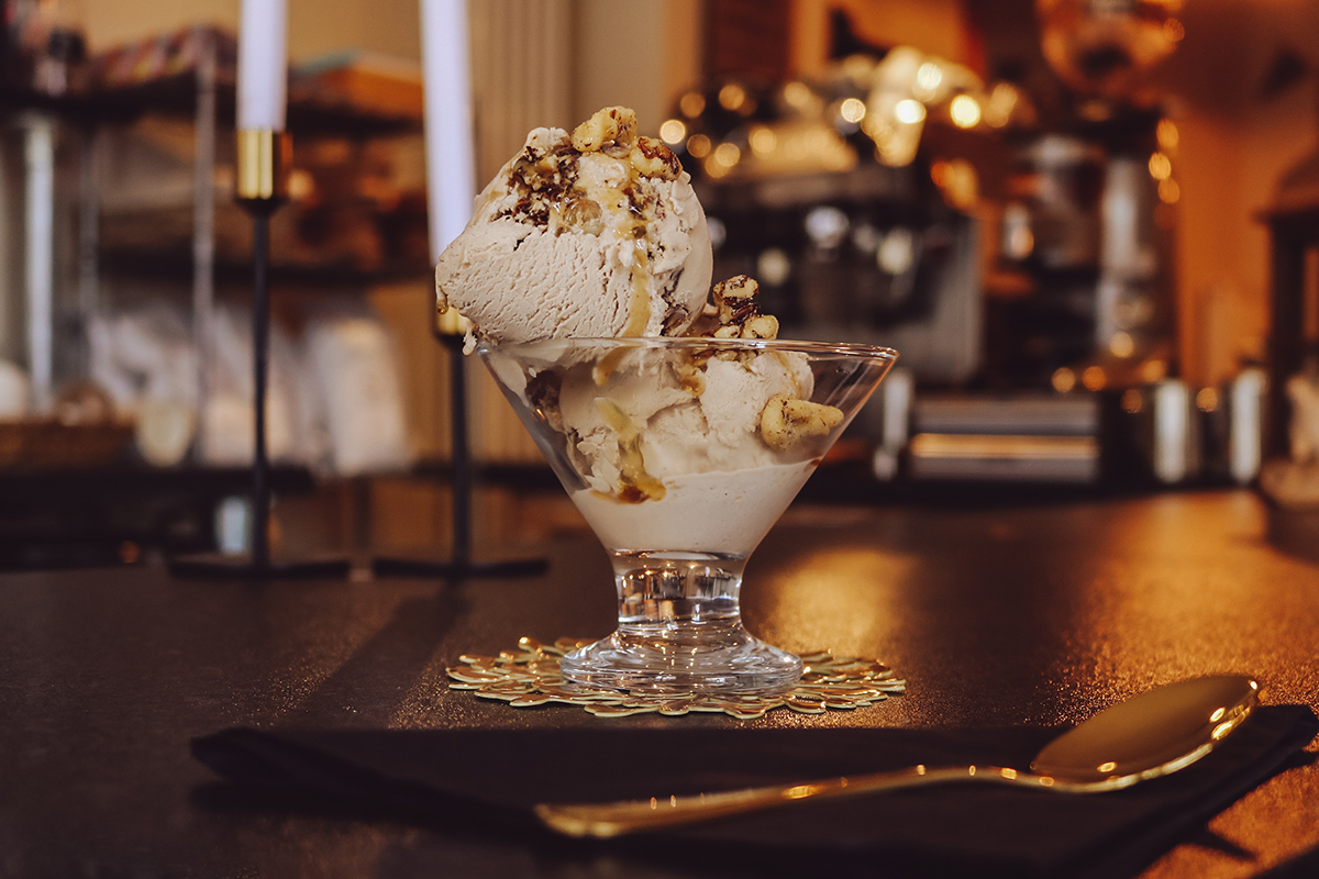 Crushed Walnuts and Maple Syrup
